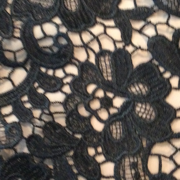 Express black vintage lace slip dress with nude lining, size 0. - Picture 6 of 6